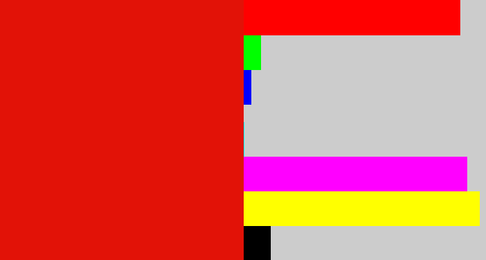 Hex color #e21207 - red