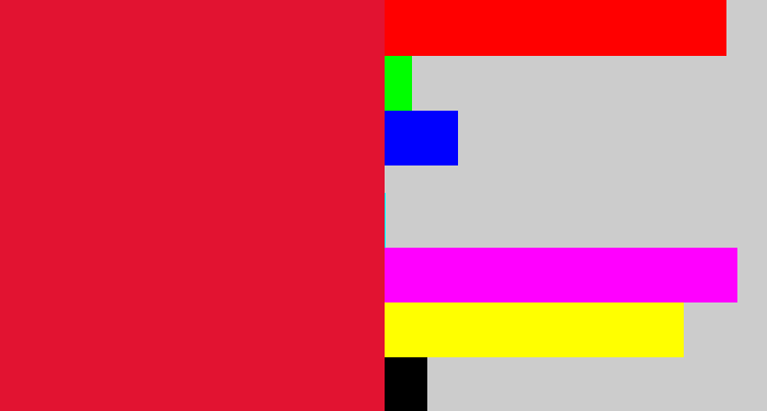 Hex color #e21331 - cherry