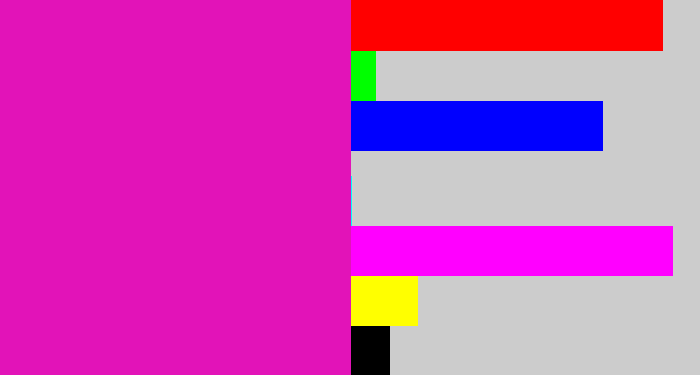 Hex color #e213b8 - hot magenta