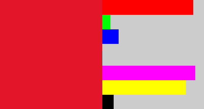 Hex color #e21529 - cherry red