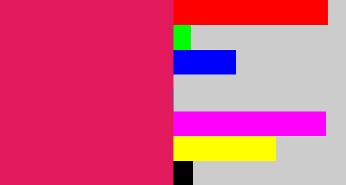 Hex color #e21a5d - cerise