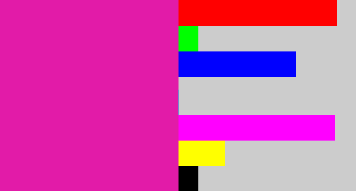 Hex color #e21ba8 - shocking pink