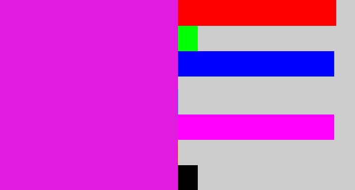 Hex color #e21be1 - pink/purple