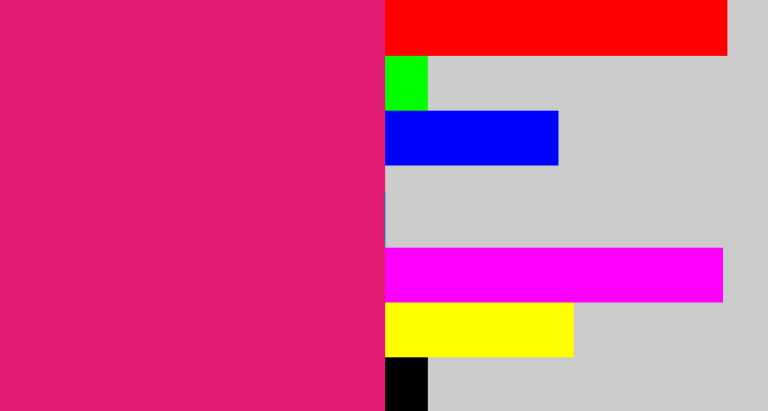 Hex color #e21c73 - cerise