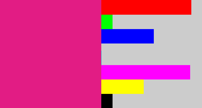 Hex color #e21c84 - strong pink