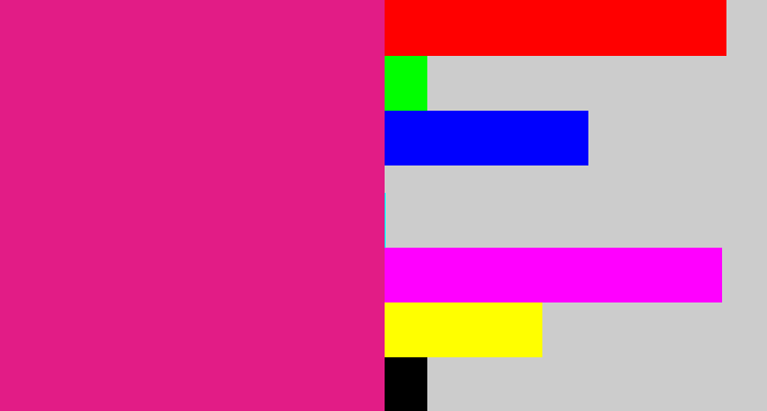 Hex color #e21c86 - strong pink