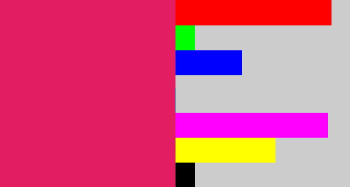 Hex color #e21d61 - cerise