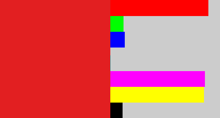 Hex color #e21f21 - vermillion