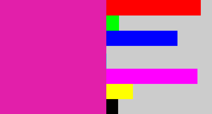 Hex color #e21faa - shocking pink