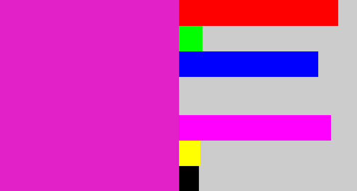 Hex color #e221c8 - purple/pink