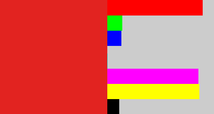 Hex color #e22320 - vermillion