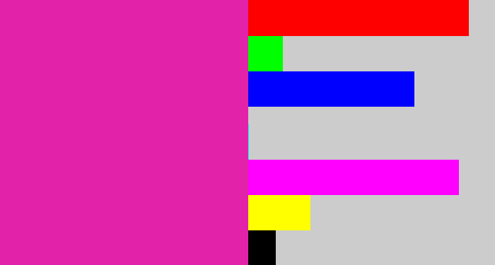 Hex color #e223aa - purpley pink