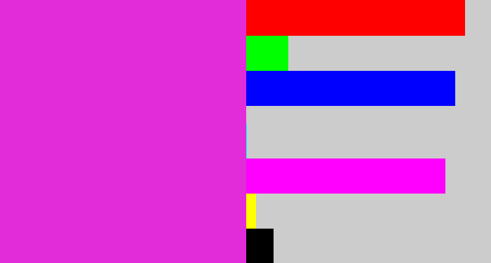 Hex color #e22cd9 - purple/pink