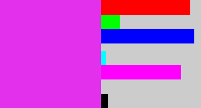 Hex color #e230ed - purple/pink
