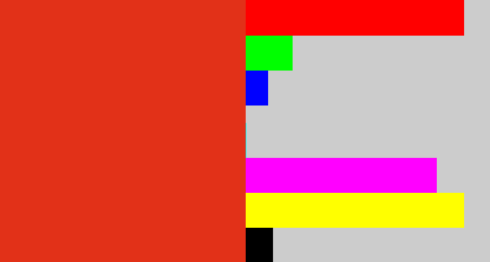 Hex color #e23118 - vermillion