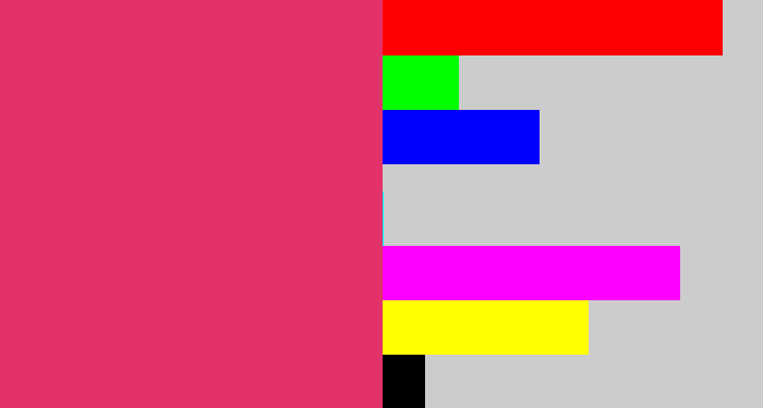 Hex color #e23269 - dark pink