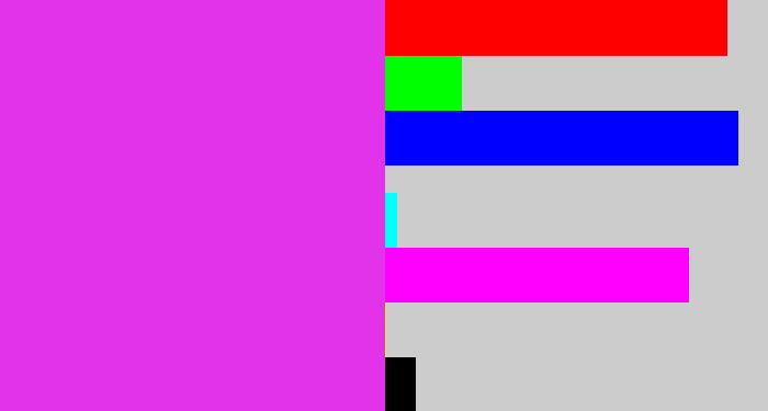 Hex color #e232ea - purple/pink
