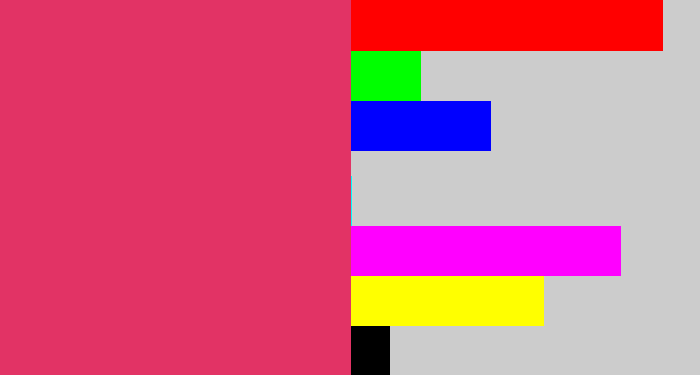 Hex color #e23365 - dark pink