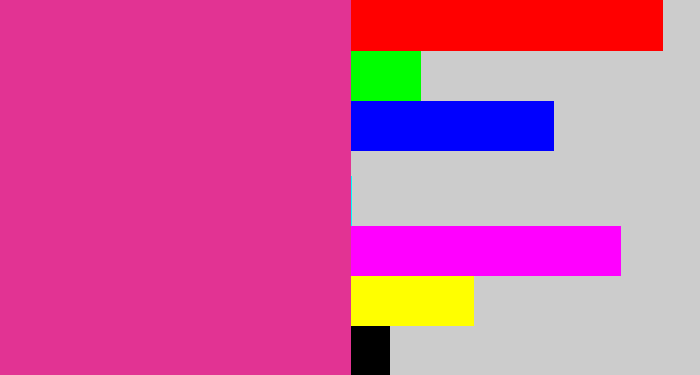 Hex color #e23393 - darkish pink