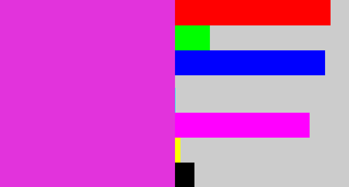 Hex color #e233dc - purple pink