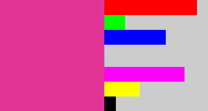 Hex color #e23496 - darkish pink