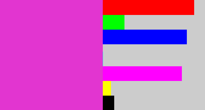 Hex color #e235d0 - purple pink