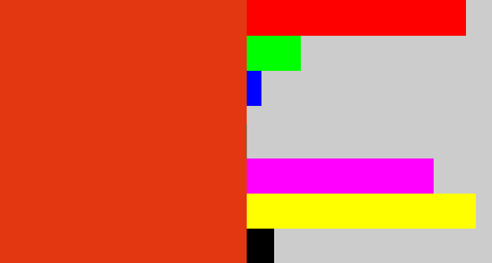Hex color #e23710 - vermillion