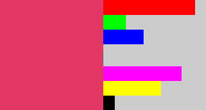 Hex color #e23764 - dark pink