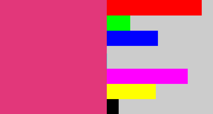 Hex color #e2377a - darkish pink