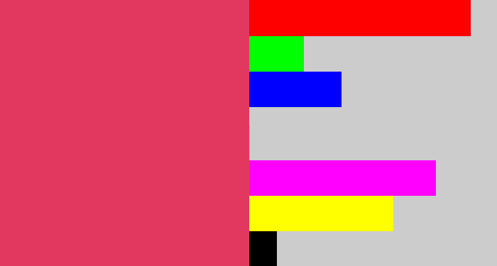 Hex color #e2385f - dark pink