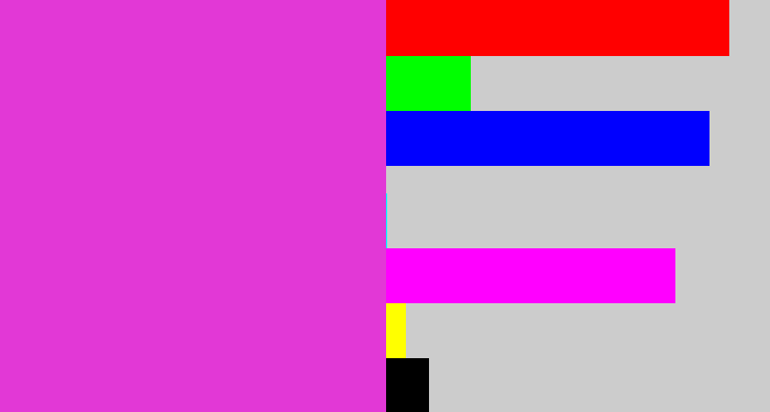 Hex color #e238d6 - purple pink