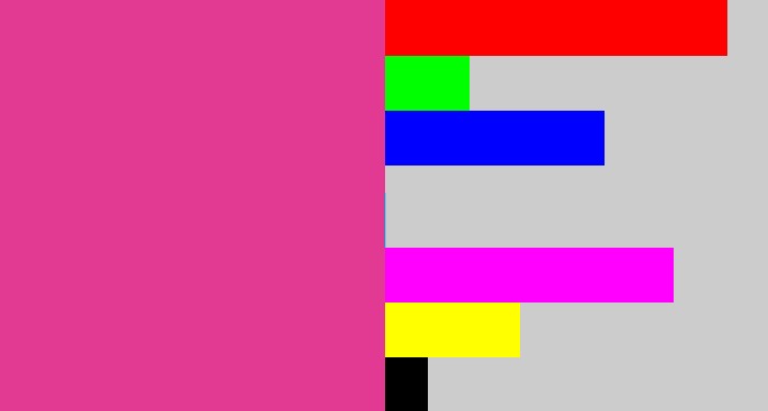 Hex color #e23992 - darkish pink