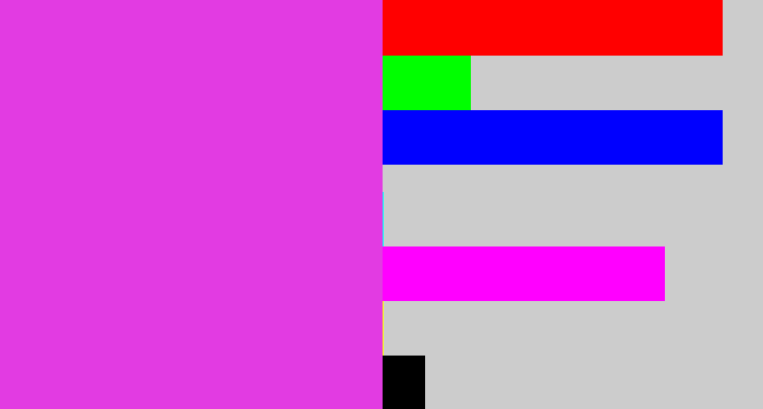 Hex color #e23be2 - purple pink