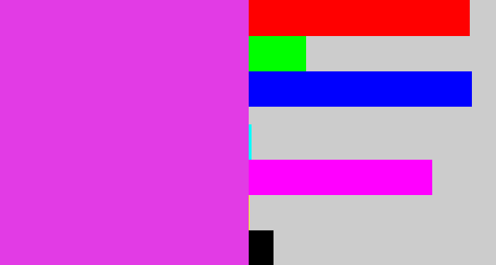 Hex color #e23be5 - purple pink