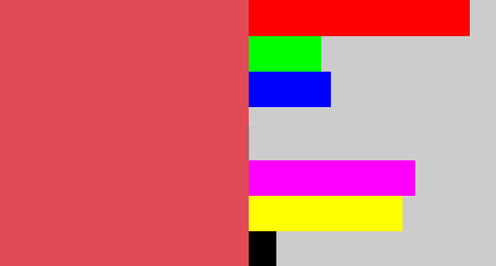 Hex color #e24a55 - pale red