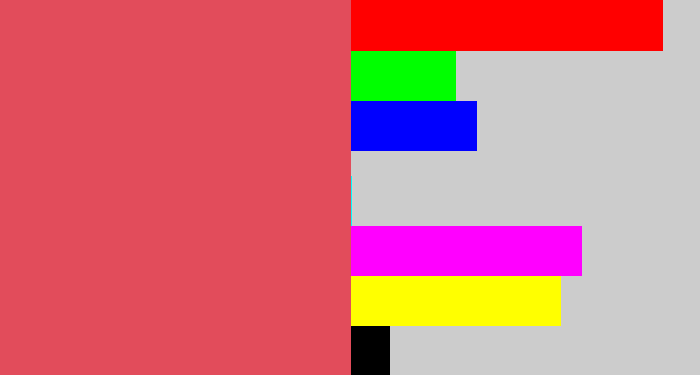 Hex color #e24c5b - pastel red
