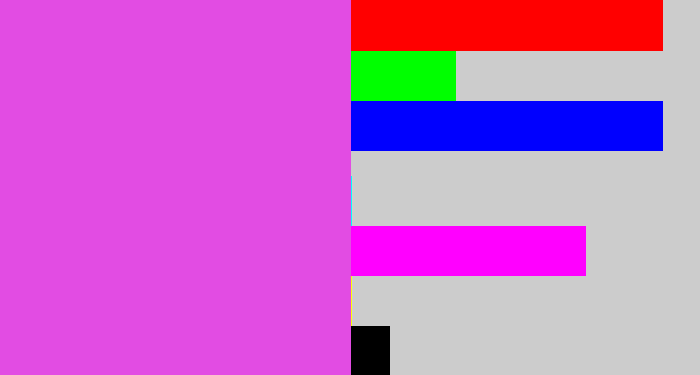 Hex color #e24ce3 - pink purple