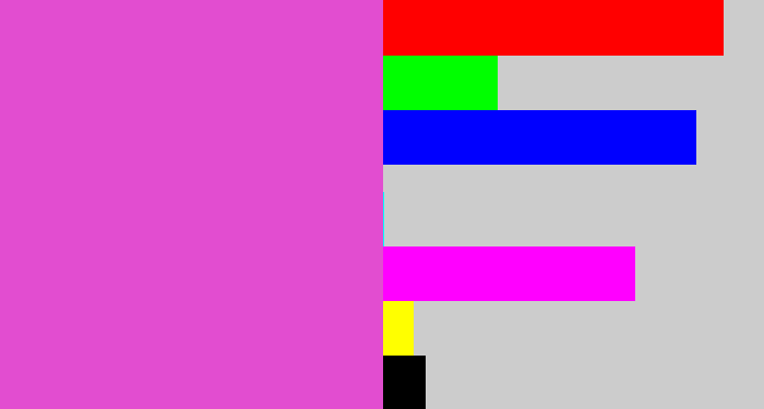 Hex color #e24dd0 - purpleish pink