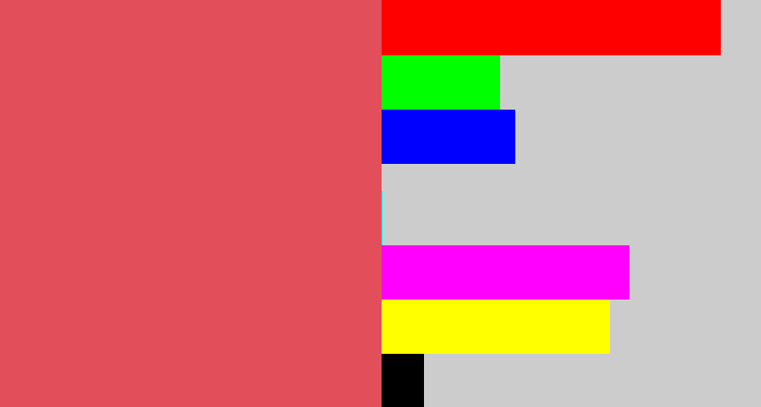 Hex color #e24f5a - pastel red