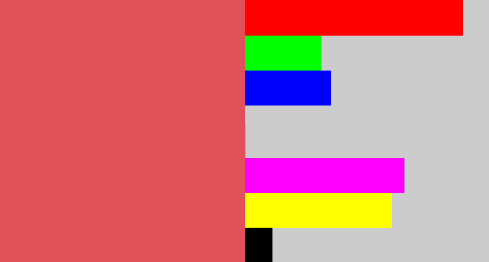 Hex color #e2505a - pastel red