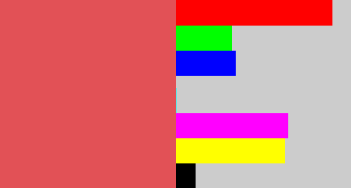 Hex color #e25156 - pastel red