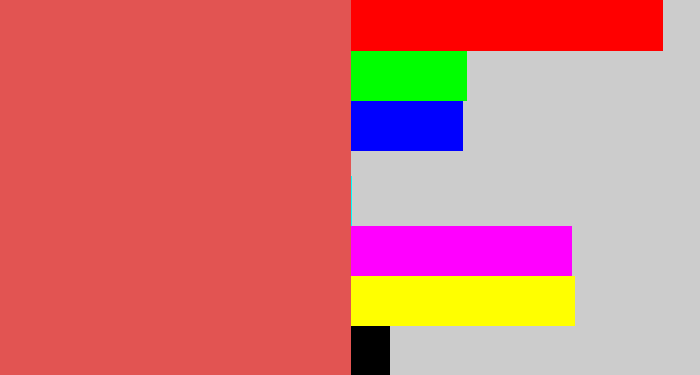 Hex color #e25452 - pastel red