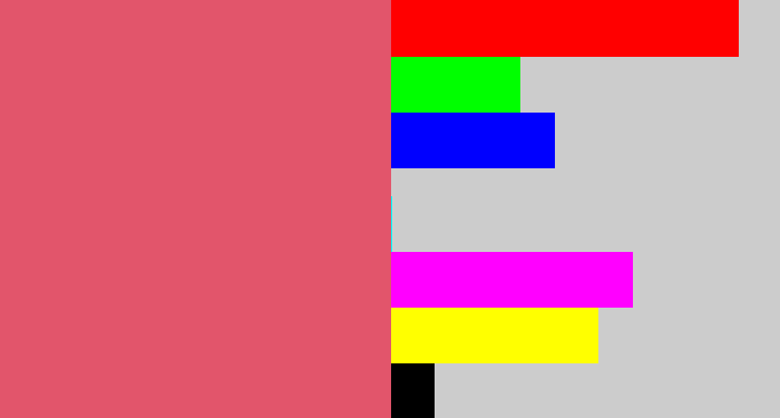 Hex color #e2556b - pastel red