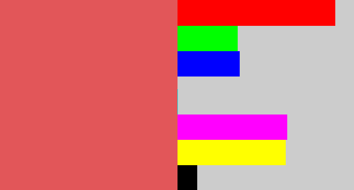 Hex color #e25659 - pastel red