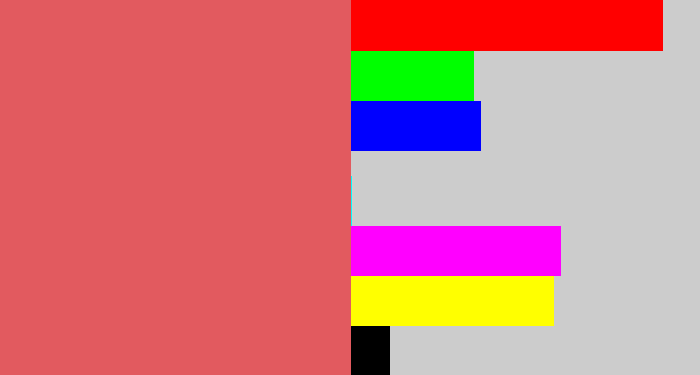 Hex color #e25a5f - pastel red