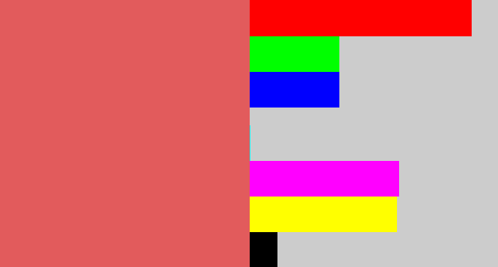 Hex color #e25b5c - pastel red
