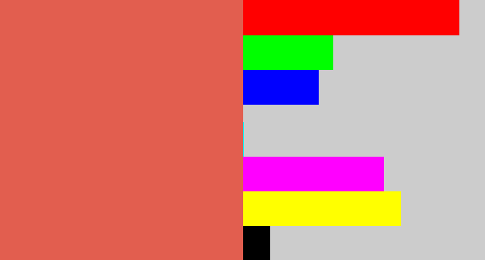 Hex color #e25e4f - pastel red