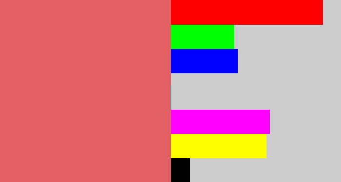 Hex color #e25f64 - pastel red