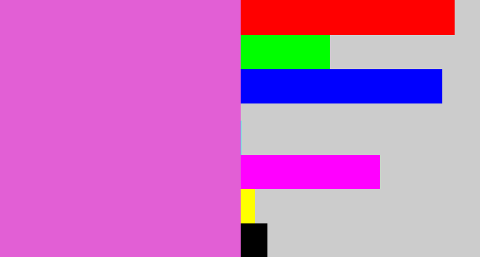 Hex color #e25fd5 - purpleish pink