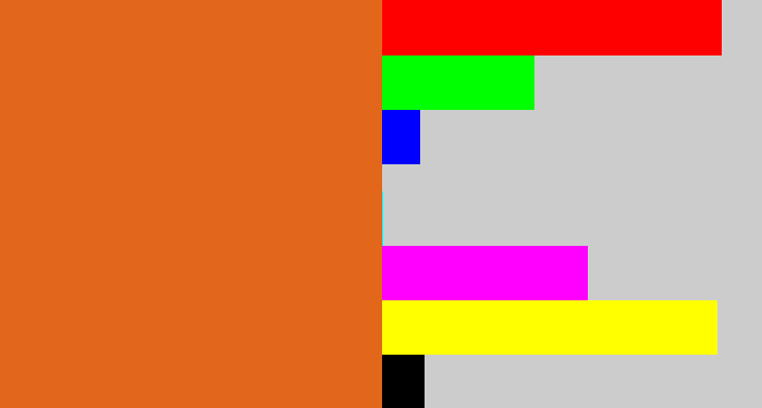 Hex color #e2671a - brownish orange